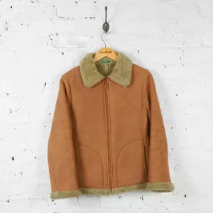 Womens United Colors of Benetton Sheepskin Jacket - Brown - Womens M