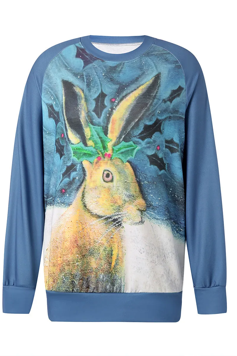 WR3398 Graphic Pullover Sweatshirt Top