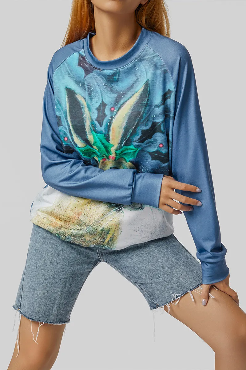 WR3398 Graphic Pullover Sweatshirt Top