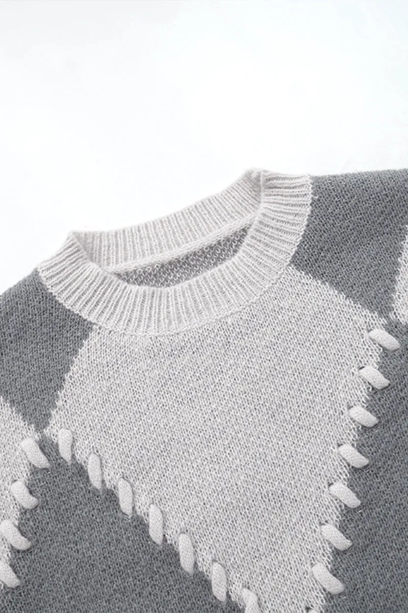 WS3123 Plaid Pullover Sweater Outerwear