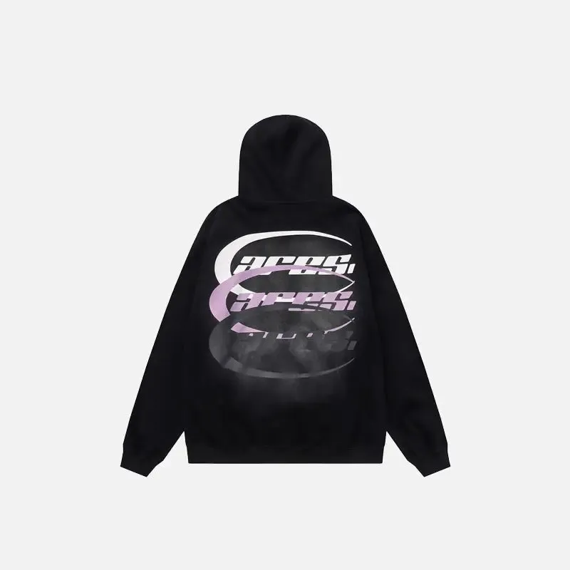 Y2K Letter Print Zip Hoodie for Casual Streetwear Style