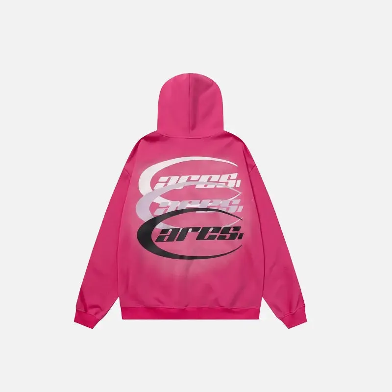 Y2K Letter Print Zip Hoodie for Casual Streetwear Style
