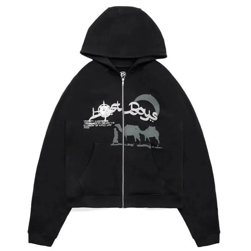Y2K Rhinestone Cobweb Zip Up Oversized Sweatshirt 2022 Autumn Goth Hoodie Men Women Grunge Hooded Jacket Streetwear Y2K Clothing
