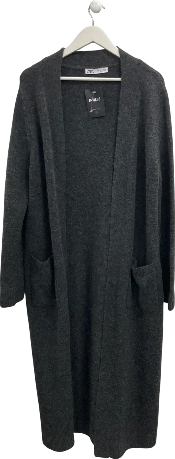 ZARA Grey Longline Cardigan UK M