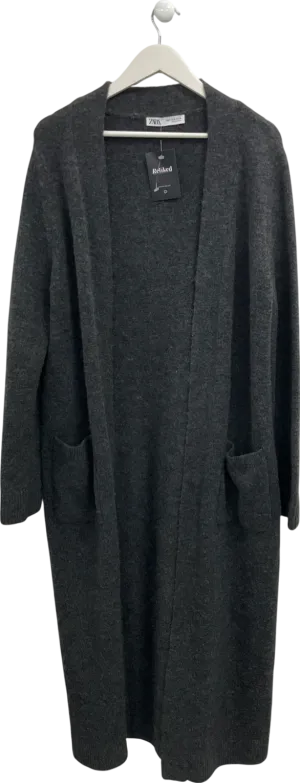 ZARA Grey Longline Cardigan UK M