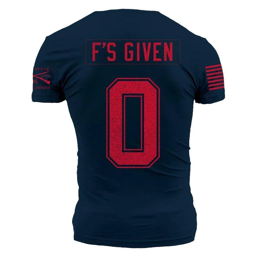 Zero F's Given T-Shirt - Midnight Navy