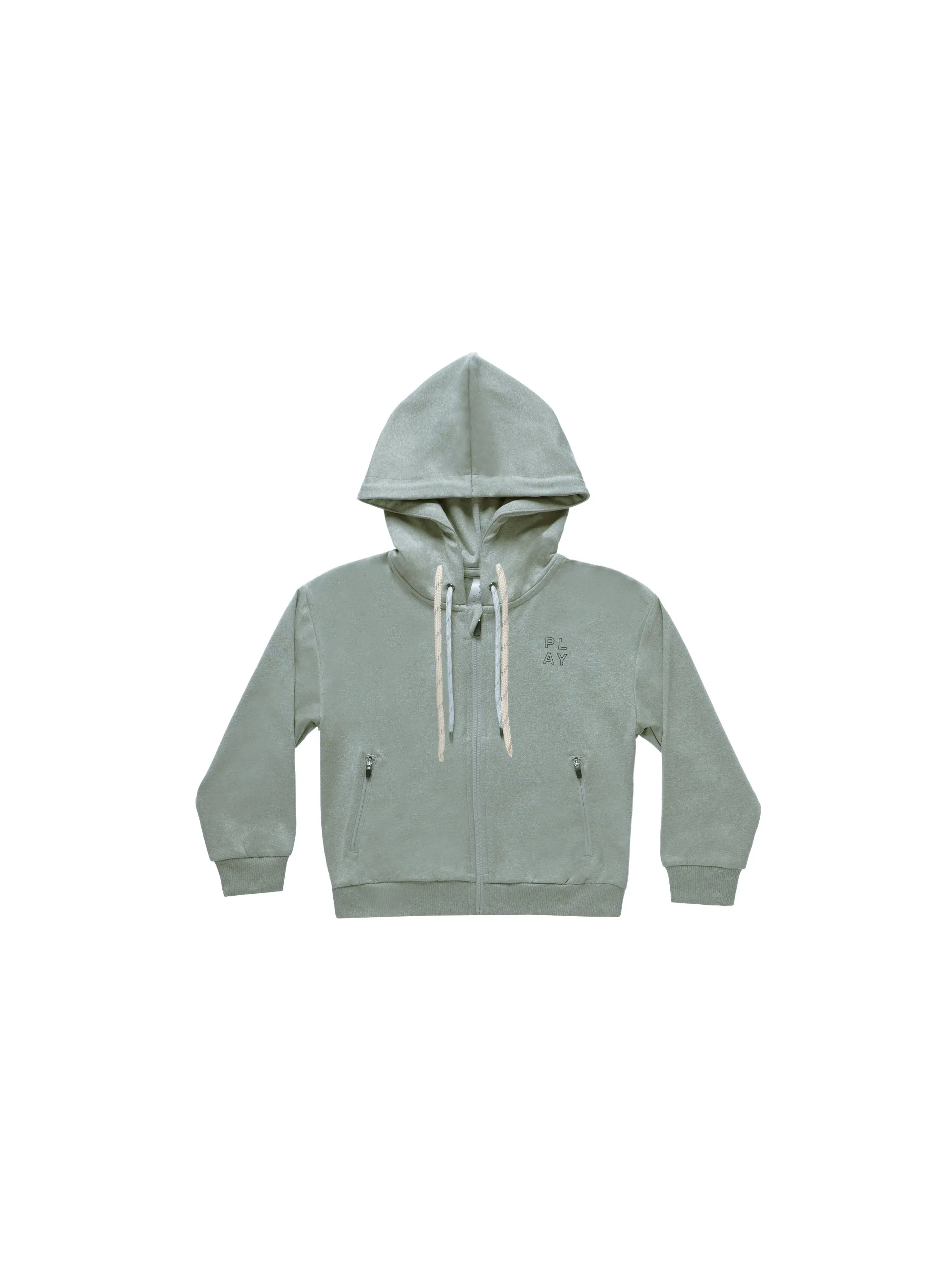 Zip-Up Tech Hoodie || Heathered Aqua